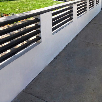 Custom Stucco & Wood Fence