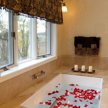 Classic Master Bathroom w/ Whirlpool & Diano Royale Marble Countertop