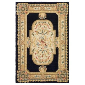 Safavieh DuraRug 3' X 5' Hand Hooked Rug in Navy and Ivory