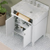 The Drew Bathroom Vanity, White, 30", Single Sink, Freestanding