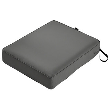 Rectangular Patio Lounge Seat Cushion, Light Charcoal Gray, 25"x27"x5"