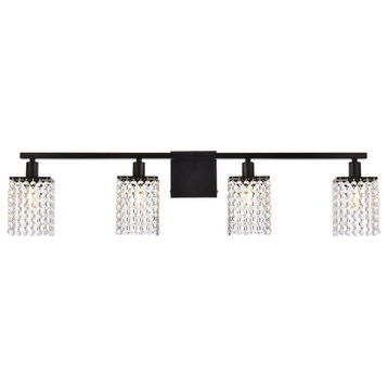 Elegant Lighting LD7012 Phineas 4 Light 36"W Bathroom Vanity - Black