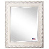 American Made Distressed French Victorian White Beveled Wall Mirror
