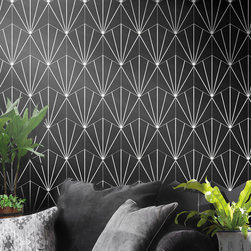 Moroccan Mosaic & Tile House - Menara Handmade Cement Tile, Black/White, 8"x9", Set of 12 - Wall And Floor Tile