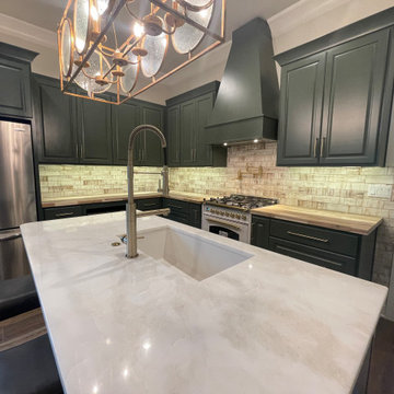 Backsplash with unique 3x12 subway tiles