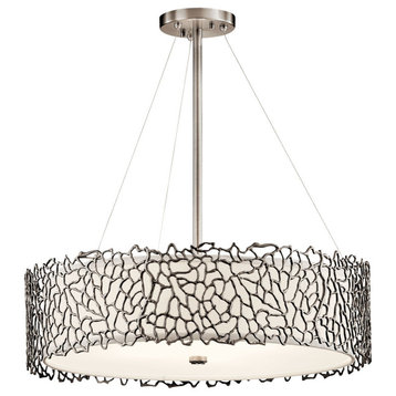 Kichler Silver Coral 4 Light Round Pendant in Classic Pewter
