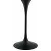 Black White Lippa 28" Round Artificial Marble Bar Table
