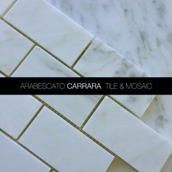 Arabescato Carrara Marble Tile & 2x4 Mosaic - Mosaic Tile