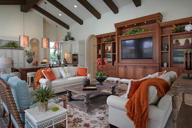 Elegant living room photo in Miami