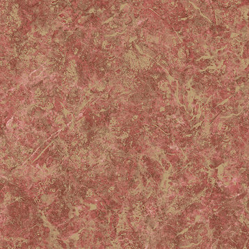 Marble Texture Wallpaper, Red and Metallic Gold, 1 Bolt