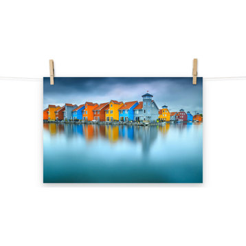 Blue Morning at Waters Edge Groningen Netherlands Wall Art Prints, 12" X 18"