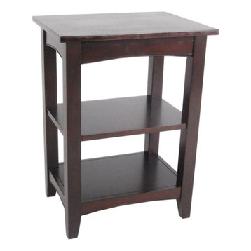 Shaker Cottage 2 Shelf End Table, Espresso