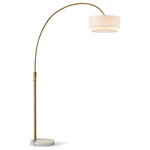 HOMEGLAM - Elan Arch Floor Lamp, Antique Brass/White - HOMEGLAM design, the Elan floor lamp features double layer lampshade with light diffuser and light controlled by foot inline on/off switch, another HOMEGLAM creative lighting design solution best for your living style.