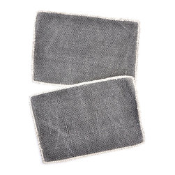 Indaba - Heirloom Overdye Placemat Set, Charcoal - Placemats