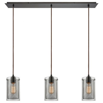 Urban Industrial Three Light Chandelier in Oil Rubbed Bronze Finish
