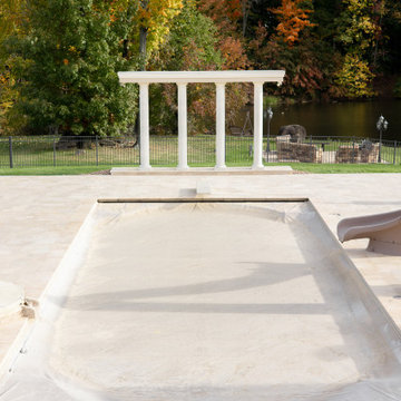 OUTDOOR TRAVERTINE POOL