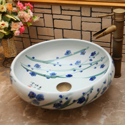 Pastoral style handmade ceramic sink - Bathroom Sinks