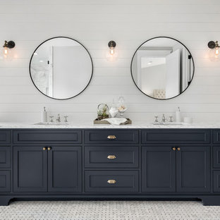 75 Beautiful Bathroom With Beaded Inset Cabinets And Black