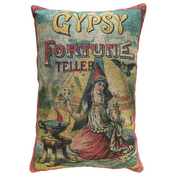 Gypsy Fortune Teller Linen Pillow, 18"x12"