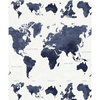 Boq Dark Blue World Map Wallpaper Bolt
