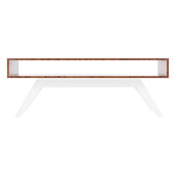 Eastvold Furniture - Elko Coffee Table, Bamboo, White Base - Coffee Tables