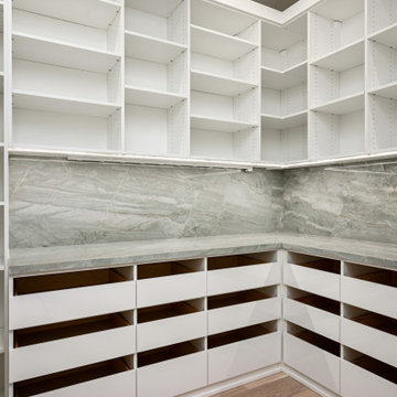 Custom Pantry with Stone Countertops