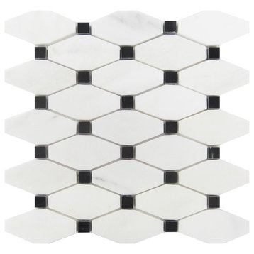 Octave Carrara With Black Dot Mosaic, Sample