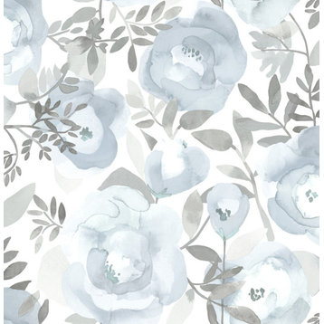 Orla Blue Floral Wallpaper Bolt