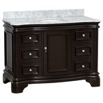 Kitchen Bath Collection - Katherine 48" Bath Vanity, Chocolate, Carrara Marble - The Katherine: class and elegance without compare.