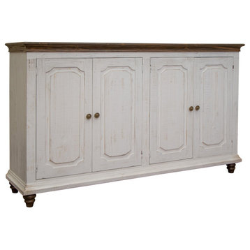 Margot Rustic Solid Wood Console/Cabinet, White