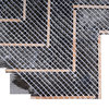 Tnngg-04 Herringbone Black And Gold Polished Marble Mosaic Tile, 10 Sheets