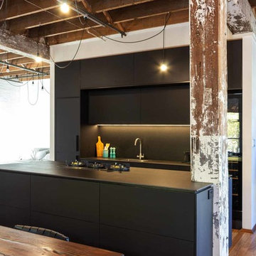 Matte Black Industrial Kitchen