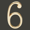 Bright Solid Brass 3" Address House Number '6' '9' Pin Mount |