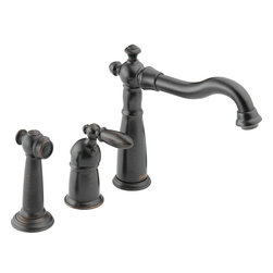 Delta Victorian&reg; Single Handle Kitchen Faucet with Spray - Kitchen Faucets