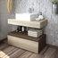 Slim Dual-Tone Bathroom Vanity Unit, 80 cm
