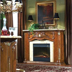 AICO Furniture - Cortina Fireplace with Marble Top - 65220-28-AFB33N - Fabric