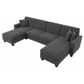 Bush Furniture Stockton 131W Sectional Couch with Double Chaise Lounge