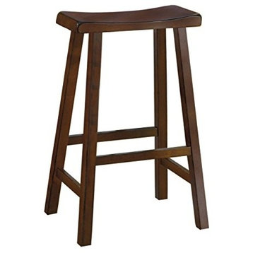 Homelegance Saddleback 29" Height Bar Stools, Cherry, Set of 2