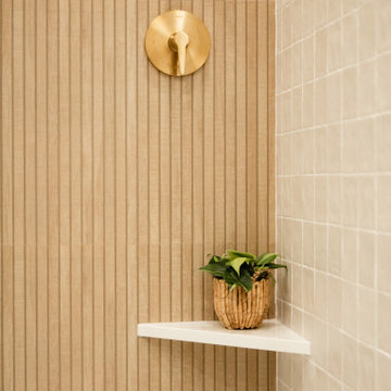 Modern Shower Wood-like Tile