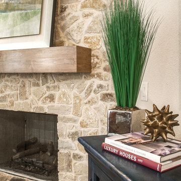 Ponder Transitional Family Room Fireplace