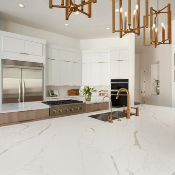 Calacatta Capella Quartz Kitchen Countertop