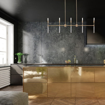 Delaney 5-Light Chandelier, Brass, Crystal Detail