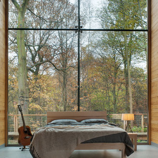 Inspiration for a modern bedroom in Other with no fireplace.