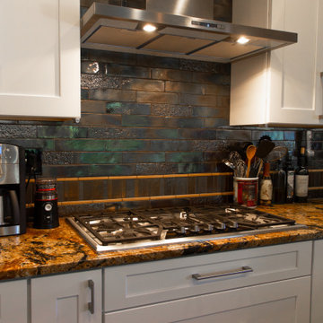 Rustic and Weeping Glass Tile Backsplash