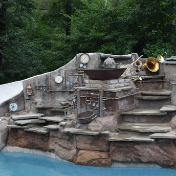 Caribbean Steampunk Backyard Swimming Pool by Legendary Escapes