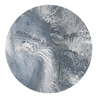 Everest Splash Blue Contemporary Area Rug, 7'10