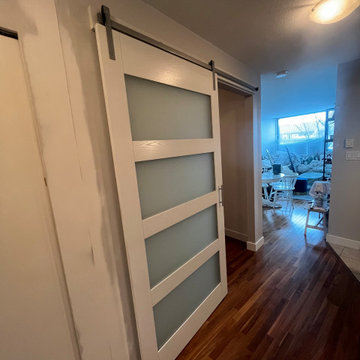 Glass wall removal/ Barn door install