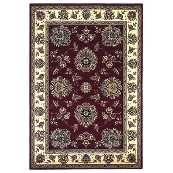 KAS Cambridge 7340 Floral Mahal 9'10"x13'2" Red/Ivory Rug