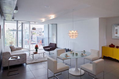 Living room - modern living room idea in New York
