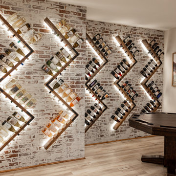 Basement Wine Cellar Wall and Under-Stair Kids' Playhouse